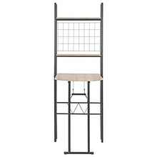 Festnight Set 3 pz Tavolo e Sedie Pieghevoli con Scaffale MDF e Acciaio,Tavolo con sedie Cucina,Penisola Cucina con sgabelli,Tavolo Alto da Bar,Tavolo Bar con sgabelli,Penisola per Cucina