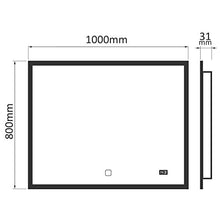Aquamarin® Specchio a LED Rettangolare-CEE: A++, Controllo Tattile, Controluce 3in1 Bianca Fredda, Calda, Neutra, Orologio Digitale, Dimensione e Modello a Scelta-Specchio Retroilluminato, Bagno