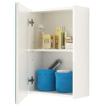 13Casa - Nora A6 - Specchio contenitore. Dim: 40x20,5x61,5 h cm. Col: Bianco. Mat: Truciolare, Melamina, Spec