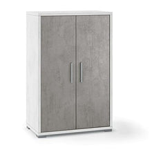 Mobile Armadio 2 ante H110 L71 P41 Cm Struttura color bianco ossido frontali cemento Dd270k