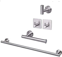 XUFAN 5 pezzi kit da bagno hardware, spessa in acciaio inox portasciugamani Set, tra cui 16 pollici tovagliolo di mano Rack + Toilet Paper Rack + 3 tovagliolo di bagno Ganci, accessori for il bagno po