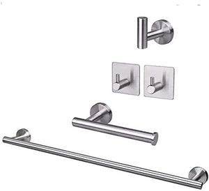 XUFAN 5 pezzi kit da bagno hardware, spessa in acciaio inox portasciugamani Set, tra cui 16 pollici tovagliolo di mano Rack + Toilet Paper Rack + 3 tovagliolo di bagno Ganci, accessori for il bagno po