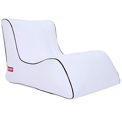 Lettino Gonfiabile Divano Gonfiabile Impermeabile per Interno, Esterno, Piscina, Spiaggia, Campeggio e Altro Ancora!,White,60 * 60 * 45cm