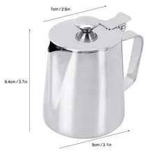 Rockyin 350ml in Acciaio Inox Latte Craft caffè Latte Che Schiuma Arte Brocca Brocca Mug Cup con Coperchio