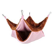 Amaca a Doppio Spessore in Peluche per criceti, Ratto, Scoiattolo, Uccello da Compagnia, Amaca Durevole Rosa 20 * 20 cm