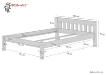 Erst-Holz Letto Matrimoniale Bianco Classico 140x200 in Pino con doghe rigide 60.38-14W