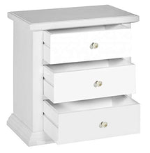 Dmora Comodino 3 cassetti, Legno, Bianco, 61 x 66 x 34 cm