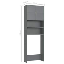 Festnight Mobile per Lavatrice, Mobiletto per Bagnoin Truciolato Grigio 64x25,5x190 cm
