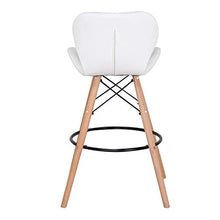 BenyLed Set di 2 Sedie da Bar in Pelle PU per Cucina e Patio Bar Sgabelli con Schienale 70 cm Altezza Bancone Sgabelli da Bar (Bianco)