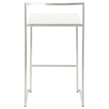 MK Elegante Sgabello Design LOIRET in Ecopelle e Acciaio Inox (Bianco)