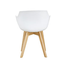 DORAFAIR Set di 4 Pranzo/Ufficio Sedia con Gambe in Faggio Massiccio, Poltrona Moderno Design Sedie Cucina Scandinavo - Blanco