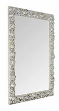 MO.WA Specchio da parete classico foglia argento fatto a mano. Made in Italy. Misura esterna cm. 62x82 Da appendere verticale/orizzontale