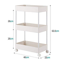 LYM &ripiano di stoccaggio Mensole della Cucina, da Terra con carrucola Trolley, Bagno Mobile Multifunzione scaffalatura a 3 Strati Scaffale di Finitura (Color : 2#)