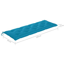 vidaXL Panca da Giardino con Cuscino Azzurro 150 cm in Legno di Teak