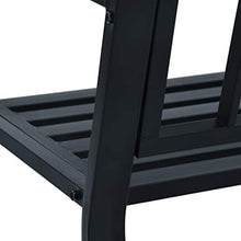 Tidyard Panchina da Giardino 125 cm Nera in Acciaio 125 x 53 x 84 cm Nero