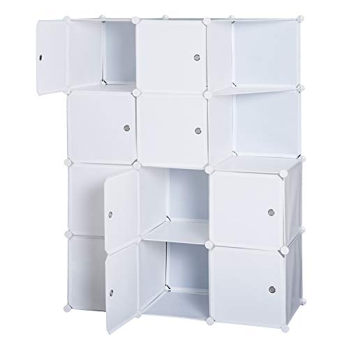 DecHome HOMCOM - Armadio Guardaroba 111x47x145 cm, Colore Bianco