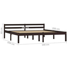 SKM Giroletto Marrone Scuro in Legno Massello di Pino 160x200 cm (21.74kg)