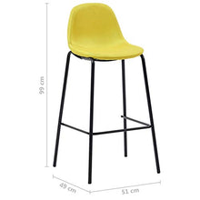 Tidyard Set 5 pz da Bar Design Moderno Alto in Tessuto Marrone/Giallo e Acciaio,Set Tavolo Rotondo e 4 Sedie da Bar Alti in Tessuto,Set Tavolo e Sedie da Cucina Design Moderno in Tessuto