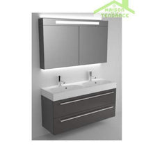 Kit Mobile lavabo RIHO & SLIMLINE SET 77 in acrilico lucido, 120 x 38 a 60,5 cm