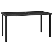 FAMIROSA Tavolo da Pranzo da Giardino Nero 140x70x73 cm in Polyrattan