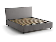Talamo Italia Letto Anna matrimoniale con contenitore sfoderabile, Made in Italy Grigio con Materasso, cm 160 x 200