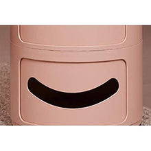 Comodino LHY- Cassettiera in plastica, forte e durevole, capacità di carico pesante, adatto per camera da letto, soggiorno, ecc. Comodo rosa