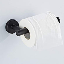 HEMOTON 3 Pezzi Portasciugamani in Acciaio Inox Set Portasciugamani Portasciugamani Porta Carta Igienica con Gancio per Accappatoio Portasciugamani Bagno Set Hardware da Bagno Nero