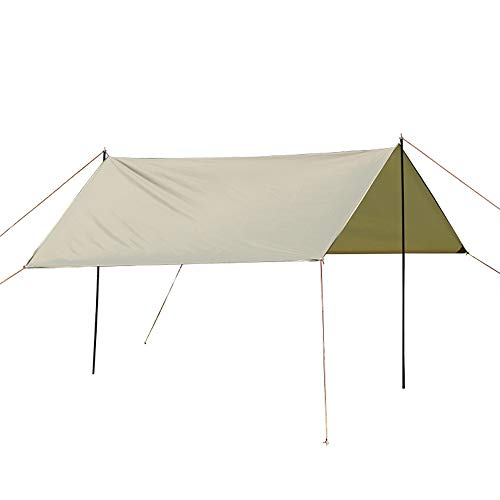 Tyueliang-Home Telo da Campeggio Amaca Pioggia Fly Tenda Tarp 300x300x200cm, Portatile Leggero Impermeabile Antivento Shelter Snowproof Campeggio for la Neve Parasole Campeggio del baldacchino