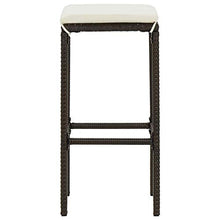 vidaXL Set da Bar da Giardino 4 pz con Cuscini in Polyrattan Marrone