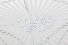 CLP Tavolino in Ferro Giardino Hari I Tavolino Tondo Outdoor Stile Rustico I Tavolino Salotto Design, Colore:Bianco
