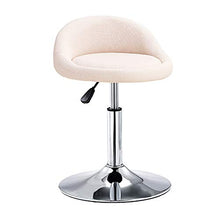 XINGLEI Sgabelli da Bar con Schienale Basso, Alzata a Gas Girevole Regolabile, poggiapiedi e Base cromati per Bar per la Colazione, bancone, Cucina e sgabelli da casa (Color : Beige, Size : 40~53m)