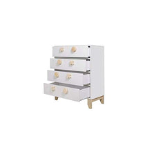 Générique - Cassettiera XO con 4 cassetti, colore: Bianco naturale