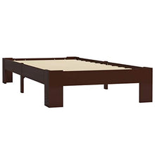 BIGTO - Struttura letto in legno di pino massiccio, per camera da letto, 100 x 200 cm, colore: Marrone scuro
