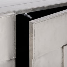 DENZZO - Cassettiera in legno rivestito in metallo argentato 3 ante Cagliari