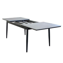 Milani Home s.r.l.s. Tavolo da Giardino Allungabile in Alluminio E Polywood 160/240 X 90 Colore Antracite,Grigio