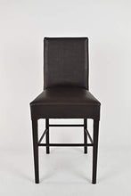 t m c s Tommychairs - Set 2 sgabelli bassi modello Luisa per cucina e bar, struttura in legno di faggio color Wengé, Seduta e Schienale Imbottiti e Rivestiti in pelle artificiale marrone