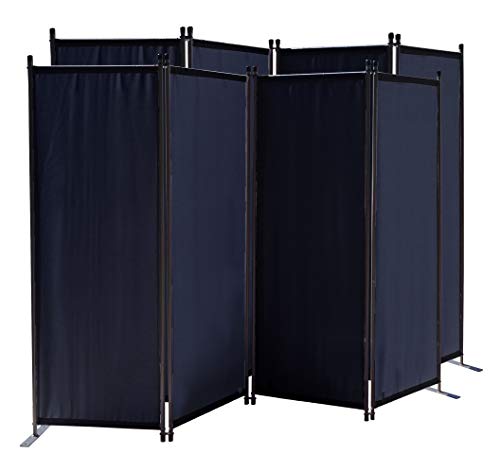 QUICK STAR 2 Pezzi Paravento da Giardino 220 x 165 cm 4 parti pieghevole Divisorio in Tessuto Balcone Protezione della Privacy Nero