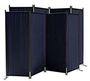 QUICK STAR 2 Pezzi Paravento da Giardino 220 x 165 cm 4 parti pieghevole Divisorio in Tessuto Balcone Protezione della Privacy Nero