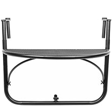PrimeMatik - Tavolo Pieghevole semicircolare per Balcone 60x30cm Nero