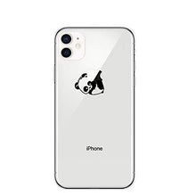 CrazyLemon Custodia per iPhone 11 Pro Max, custodia protettiva in silicone TPU trasparente con motivo Panda creativo - Sotto il panda