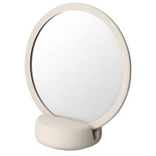 blomus - SONO - Specchio cosmetico – Moonbeam/bianco – ceramica/silicone – (altezza x larghezza x profondità) 185 x 90 x 170 mm, taglia unica, 69162