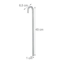 Relaxdays Picchetto di Ancoraggio, Set da 10, Puntali XL, Padiglioni & Trampolini, Acciaio Zincato, L: 45 cm, Argento