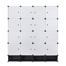 WOLTU DIY Armadirtto a Cubo Grande Guardaroba Modulare Scarpiera per Stanzino e Ripostiglio Bianco+Nero SR0090sw