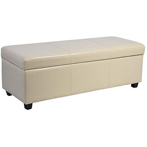 YLiansong-home Pouf Contenitore Panche Sgabello Negozio di Scarpe per Piedi in Legno con poggiapiedi per Soggiorno, Camera da Letto e Ufficio (Colore : Bianca, Dimensione : 122 * 45 * 23cm)