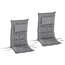Outsunny Set 2 Cuscini da Esterno e Interno Imbottiti per Sedie a Schienale Alto in Poliestere, 50x120x9cm Grigio Scuro
