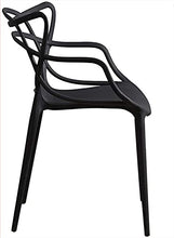 WellingA 4 Pezzi di sedie Moderne Pranzo Set di sedie Giardino per Esterni Sedia Patio Poltrona Ufficio impilabile,Nero