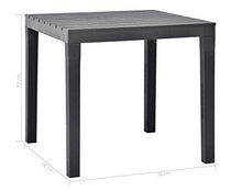 Tomaino Tavolo da Giardino Quadrato in plastica Effetto Legno 78 x 78 x 72h cm (Antracite)