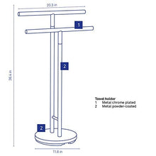 kela 22230, Portasciugamani, 2 Bracci, Antiruggine, Metallo, 92,5 cm di Altezza, Sinerio', Antracite, Metal, Anthracite, One Size
