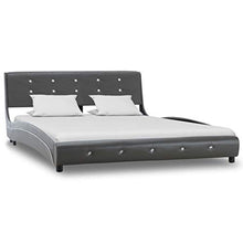 SKM Letto con Materasso Grigio in Similpelle 140x200 cm (47.15kg)