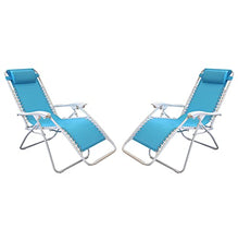 Milani Home s.r.l.s. Sdraio Pieghevole con Struttura Bianca E Textilene Blu per Campeggio Spiaggia Mare Piscina Giardino